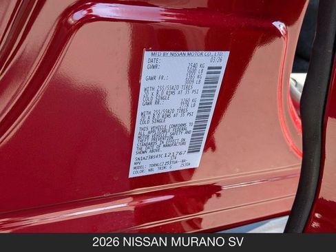 New 2026 Nissan Murano SV AWD/4WD image 25
