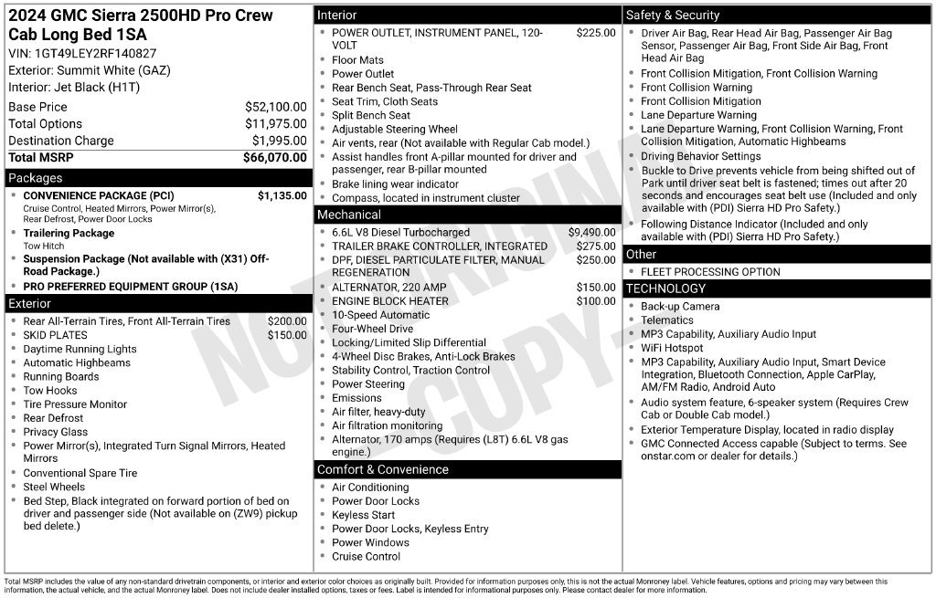 Used 2024 GMC Sierra 2500 Pro w/ Convenience Package AWD/4WD image 3