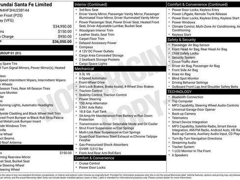 Used 2017 Hyundai Santa Fe Limited FWD image 2