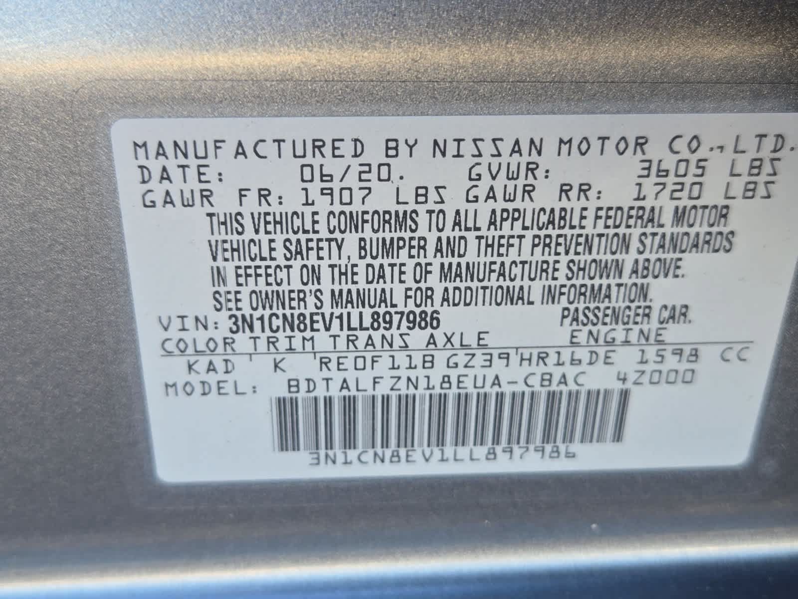 Used 2020 Nissan Versa SV FWD image 34