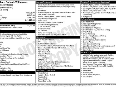 New 2026 Subaru Outback Wilderness w/ Wilderness Package AWD/4WD image 14