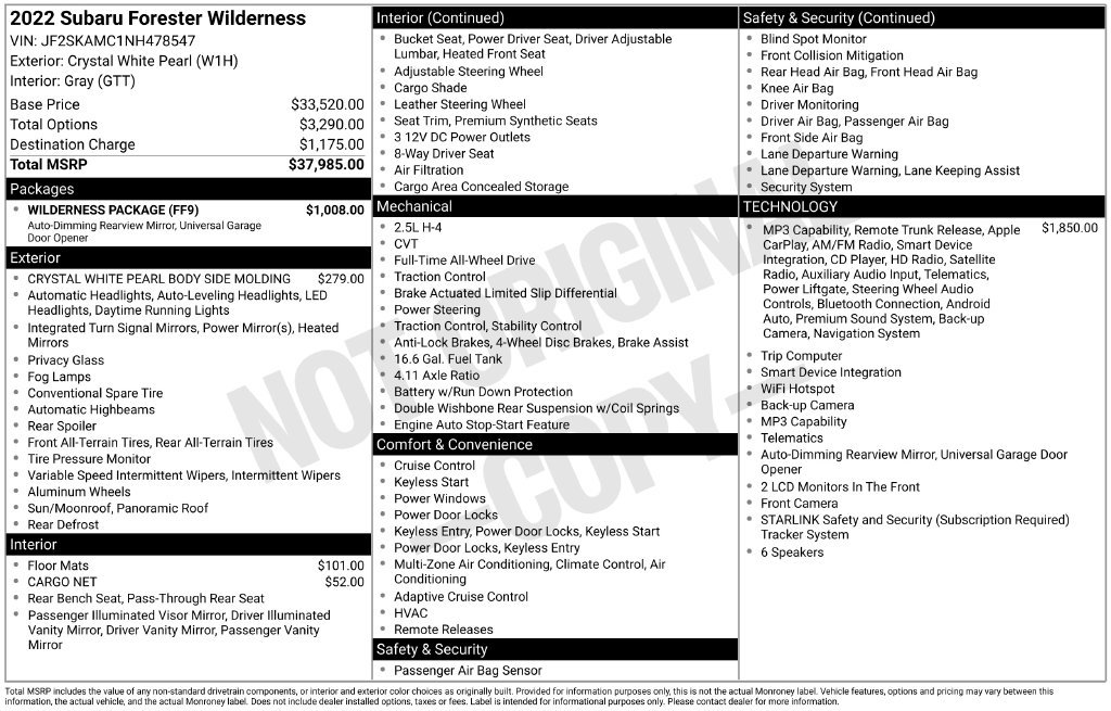 Used 2022 Subaru Forester Wilderness w/ Wilderness Package AWD/4WD image 35