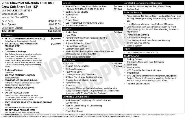New 2026 Chevrolet Silverado 1500 RST w/ RST All Star Premium Package AWD/4WD image 3