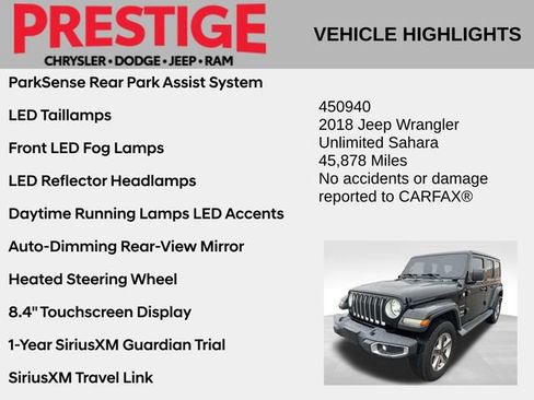 Used 2018 Jeep Wrangler Unlimited Sahara w/ Dual Top Group image 4