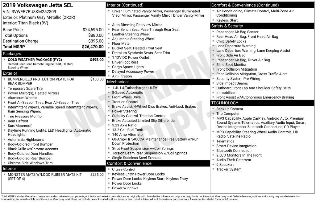 Used 2019 Volkswagen Jetta SEL w/ Cold Weather Package FWD image 6