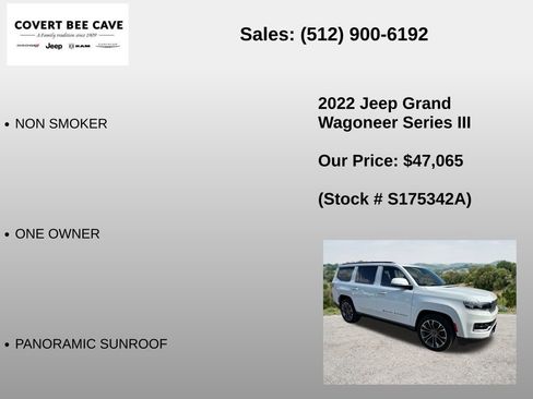 Used 2022 Jeep Grand Wagoneer Series III w/ Rear Seat Video Group 1 AWD/4WD image 12