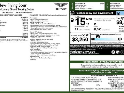 Used 2020 Bentley Flying Spur W12 w/ First Edition Specification image 8