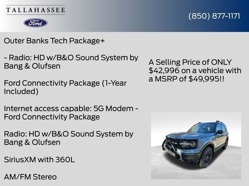 New 2026 Ford Bronco Sport Outer Banks w/ Sasquatch Outer Banks Package AWD/4WD image 46