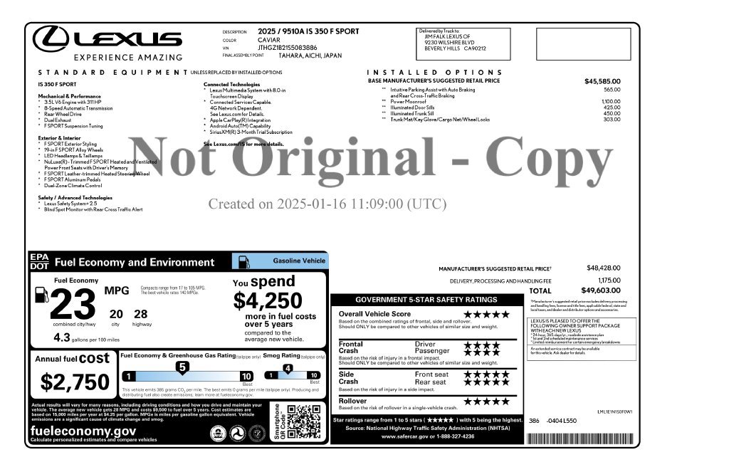 Used 2025 Lexus IS 350 F Sport w/ Accessory Package RWD image 4