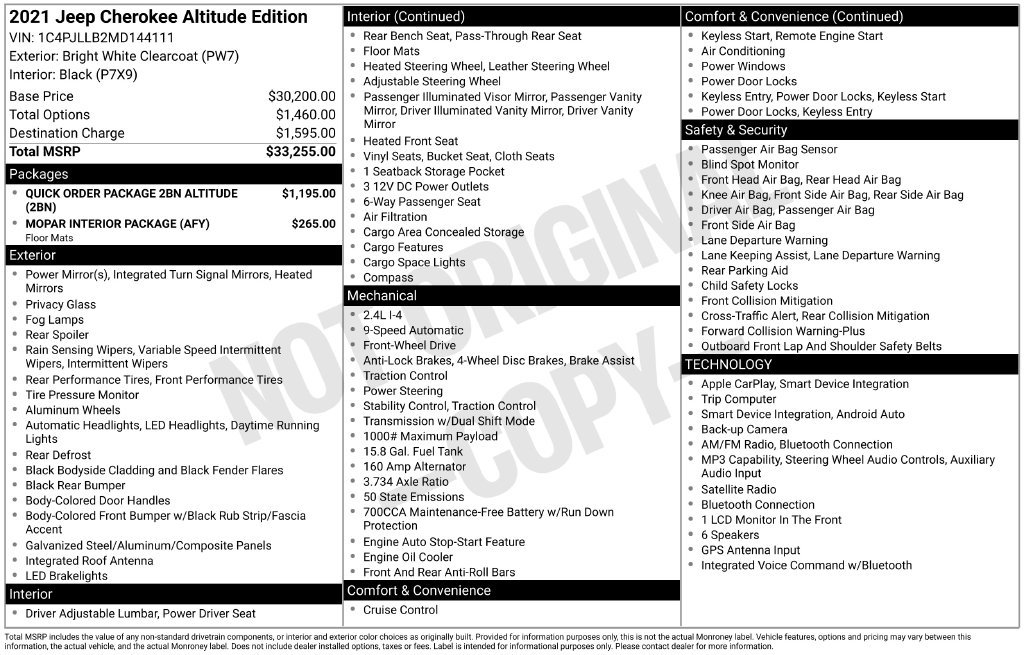 Used 2021 Jeep Cherokee Latitude Plus FWD image 3