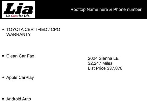 Used 2024 Toyota Sienna LE image 1