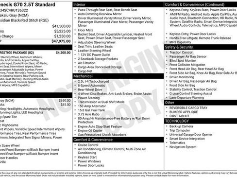 Used 2024 Genesis G70 2.5T w/ Sport Prestige Package image 15