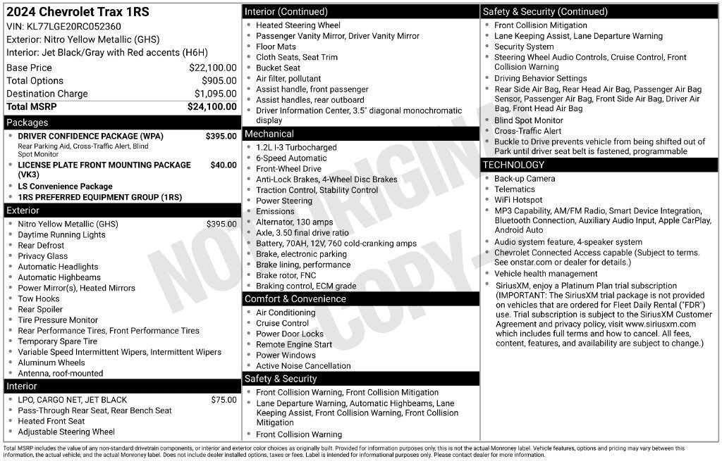Used 2024 Chevrolet Trax RS w/ Driver Confidence Package FWD image 4