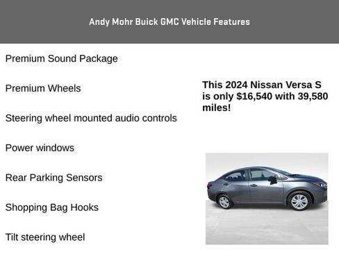 Used 2024 Nissan Versa S w/ Electronics Package FWD image 8