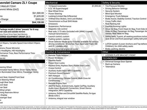 Used 2018 Chevrolet Camaro ZL1 image 6