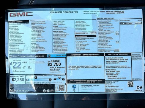 New 2026 GMC Acadia Elevation w/ Black Edition image 23