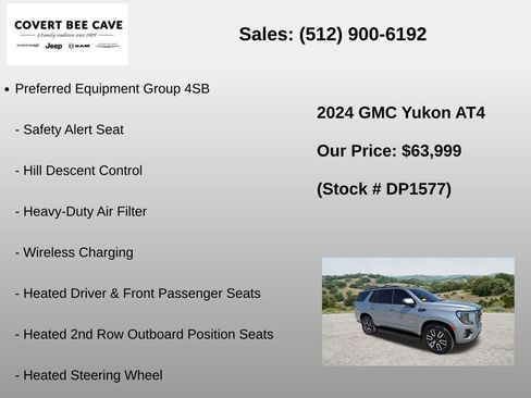 Used 2024 GMC Yukon AT4 w/ Technology Package AWD/4WD image 12