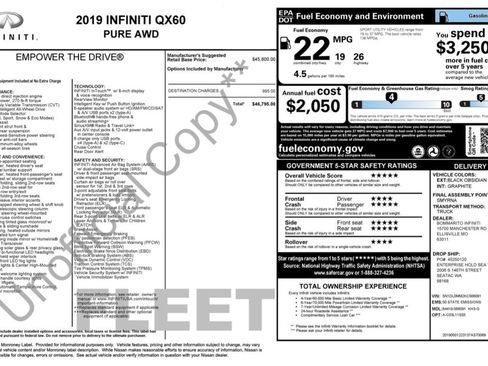 Used 2019 INFINITI QX60 Pure AWD/4WD image 2