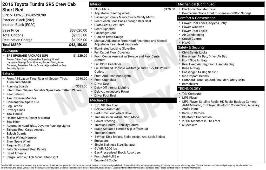 Used 2016 Toyota Tundra SR5 w/ SR5 Upgrade Package AWD/4WD image 32