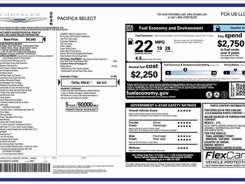 New 2026 Chrysler Pacifica Select image 2