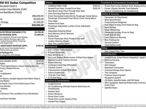 Used 2025 BMW M3 Competition w/ M Carbon Exterior Package RWD image 5