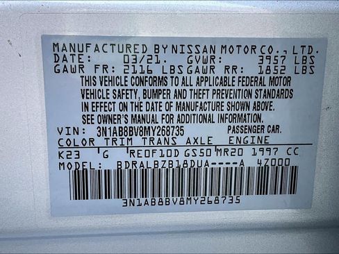 Certified 2021 Nissan Sentra S image 33