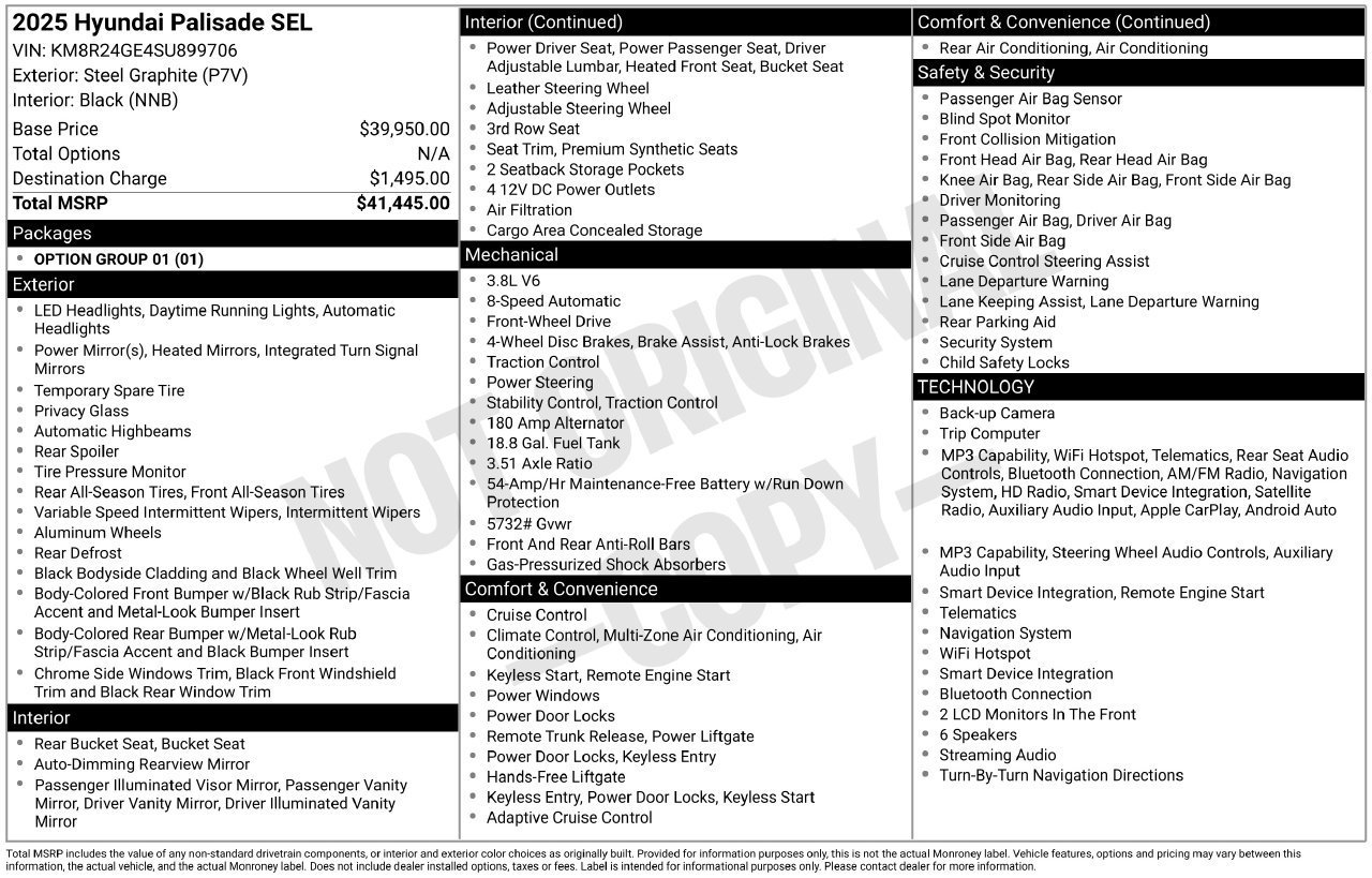 Used 2025 Hyundai Palisade SEL FWD image 28