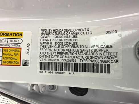 Certified 2023 Honda Accord EX image 20