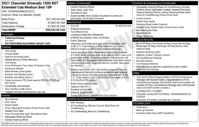 Used 2021 Chevrolet Silverado 1500 RST AWD/4WD image 2