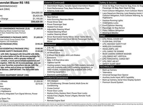 Used 2021 Chevrolet Blazer RS w/ Enhanced Convenience Package AWD/4WD image 37