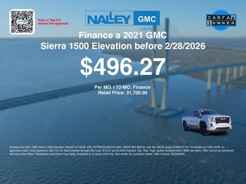 Used 2021 GMC Sierra 1500 Elevation image 3