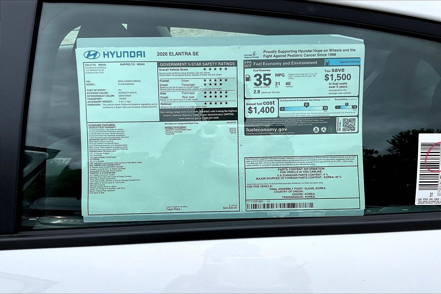 New 2026 Hyundai Elantra SE FWD image 13