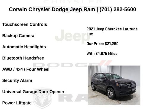 Certified 2021 Jeep Cherokee Latitude Lux w/ Comfort/Convenience Group image 14