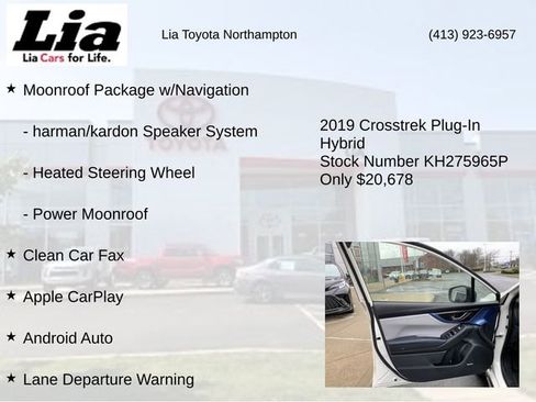 Used 2019 Subaru Crosstrek Hybrid w/ Moonroof Package w/Navigation AWD/4WD image 7