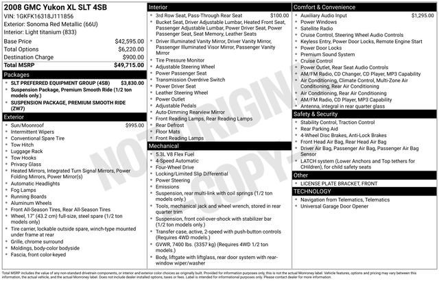 Used 2008 GMC Yukon XL SLT w/ SLT Preferred Equipment Group AWD/4WD image 37