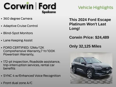 Certified 2024 Ford Escape Platinum image 6