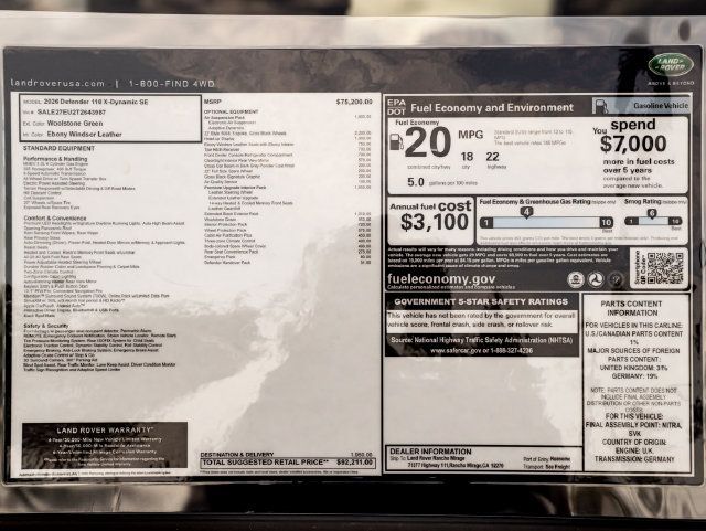 New 2026 Land Rover Defender 110 X-Dynamic SE AWD/4WD image 39