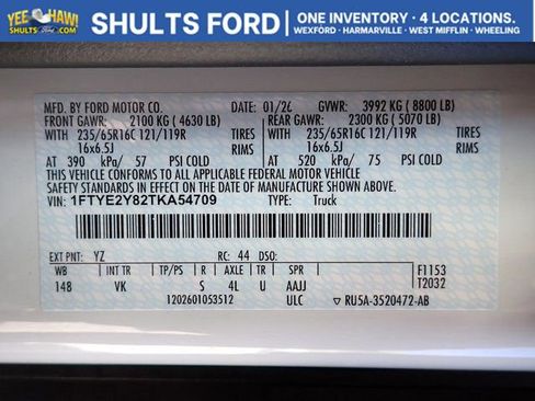 New 2026 Ford Transit 150 Low Roof AWD w/ Load Area Protection Package image 18