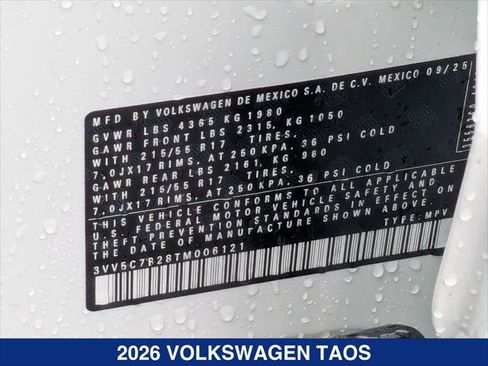 New 2026 Volkswagen Taos S FWD image 21