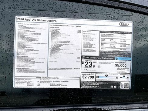 New 2026 Audi A6 Premium Plus AWD/4WD image 16