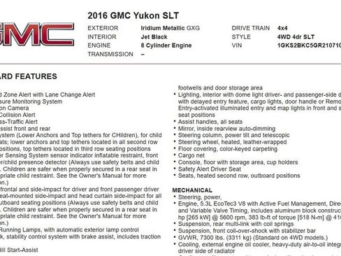 Used 2016 GMC Yukon SLT w/ Open Road Package AWD/4WD image 17