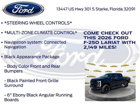 New 2026 Ford F250 Lariat w/ Black Appearance Package image 15
