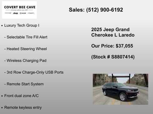 New 2025 Jeep Grand Cherokee L Laredo w/ Luxury Tech Group I image 12