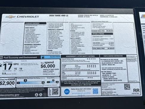 New 2026 Chevrolet Tahoe LS AWD/4WD image 36