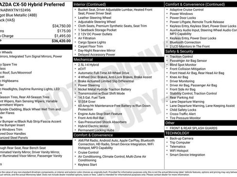 New 2026 MAZDA CX-50 2.5 Hybrid w/ Preferred Pkg image 3