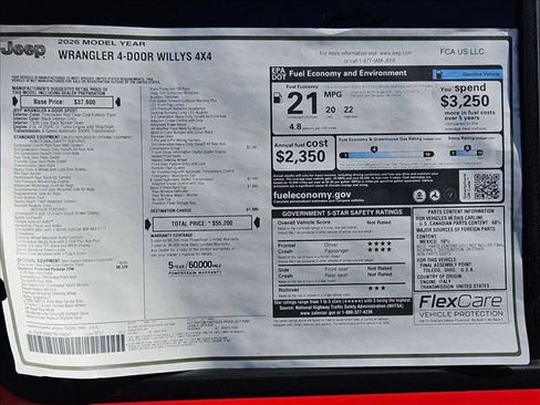 New 2026 Jeep Wrangler Unlimited Sport AWD/4WD image 17