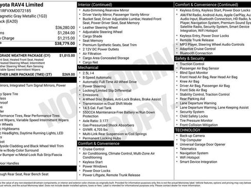 Used 2021 Toyota RAV4 Limited w/ Limited Grade Weather Package image 8