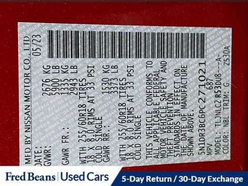 Certified 2023 Nissan Pathfinder SV w/ Cargo Package image 34