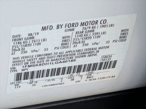 Certified 2020 Ford Explorer XLT w/ Equipment Group 202A image 25