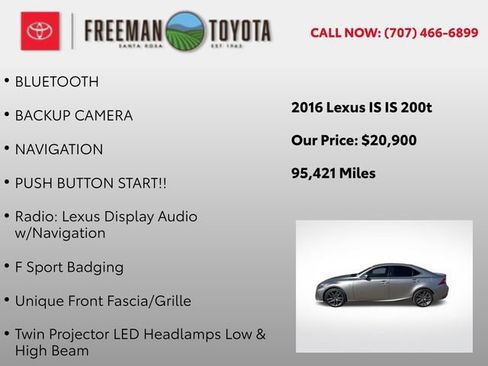 Used 2016 Lexus IS 200t w/ F Sport Package RWD image 11